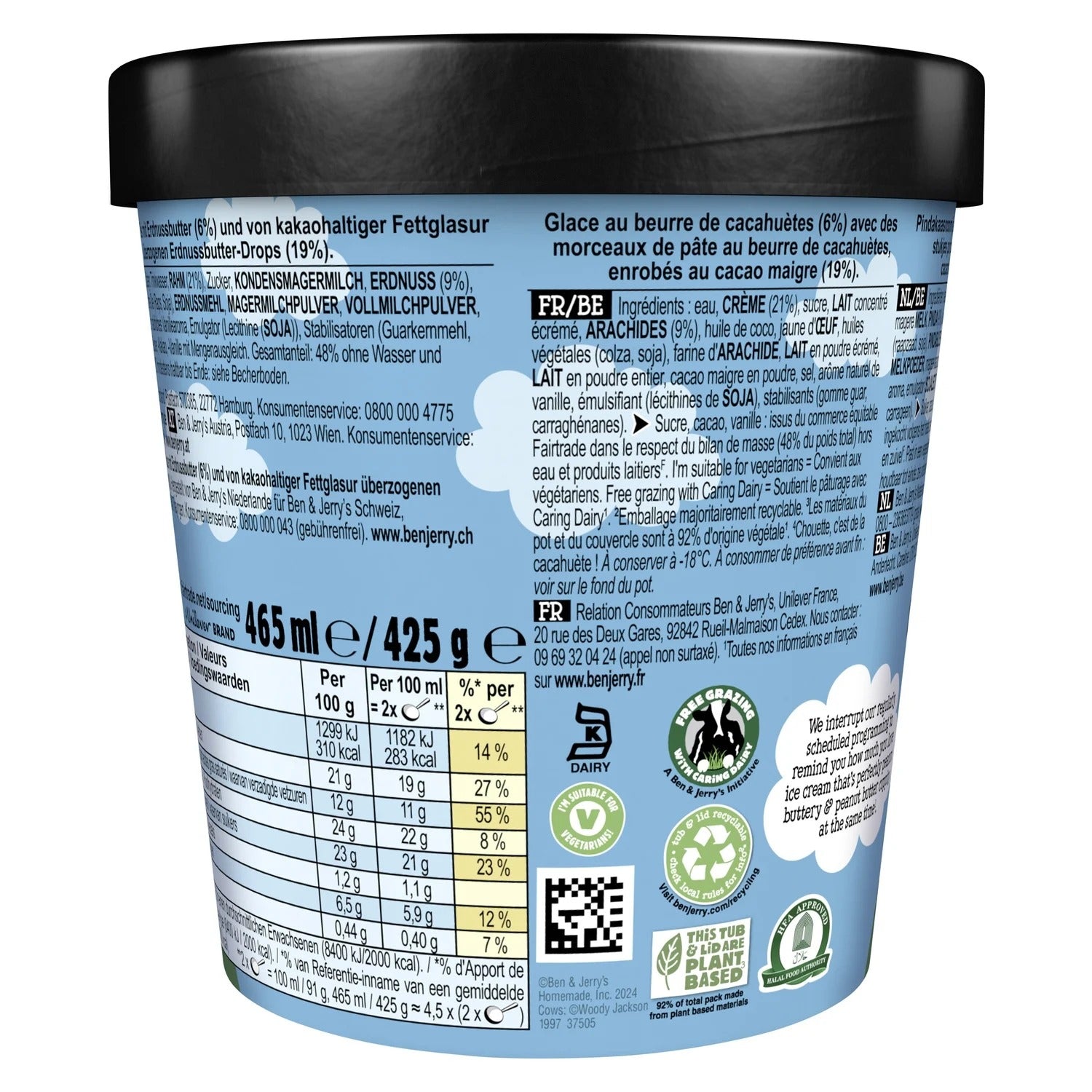 Ben & Jerry's Crème glacée Peanut Butter Cup - 465 ml
