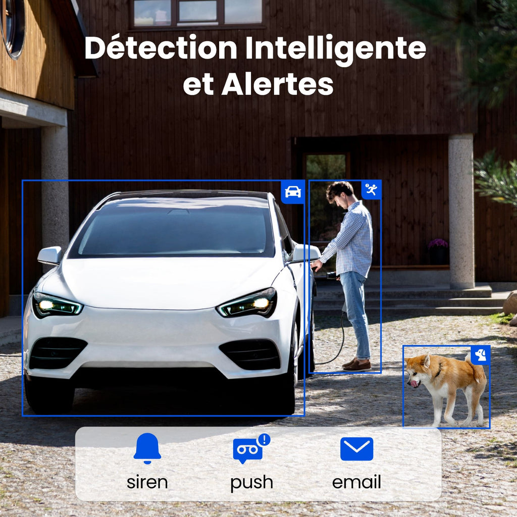 REOLINK E540 Caméra Wi‑Fi d’extérieur 2K+ 5 MP avec zoom optique 3x, panoramique et inclinaison – Blanc