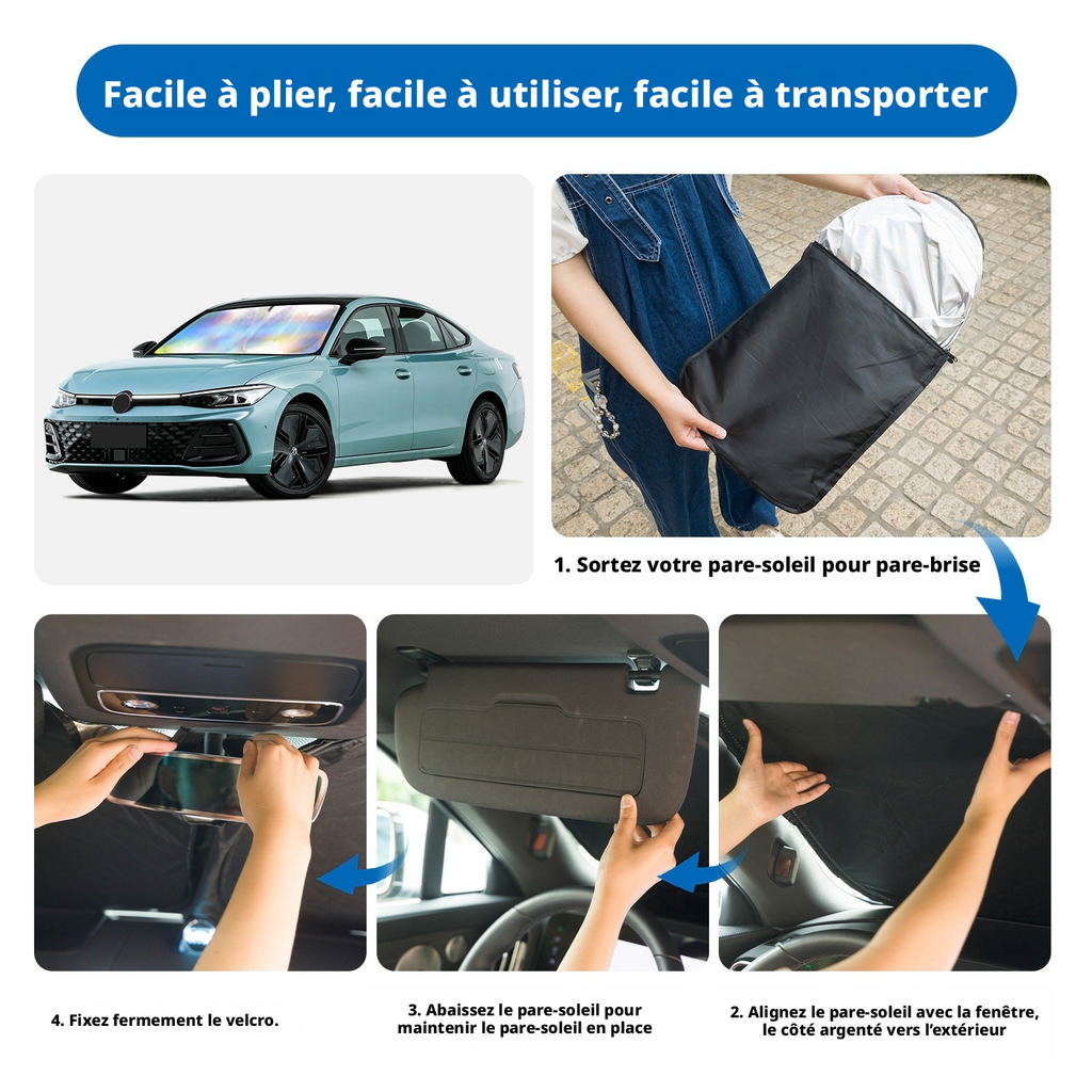 Voile d'ombrage pour voiture Modèle holographique - Grand 145*80