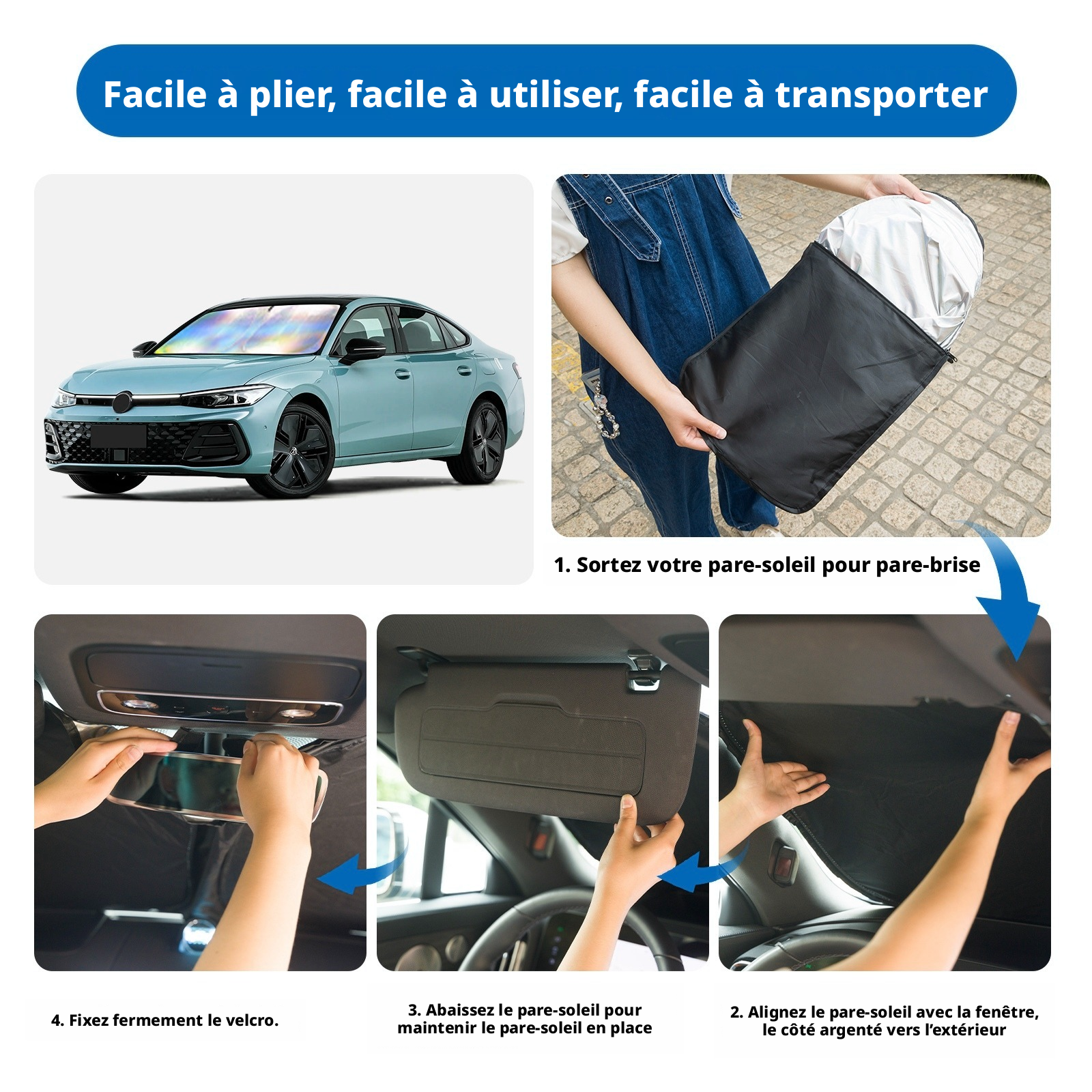 Voile d'ombrage pour voiture Modèle holographique - Grand 145*80