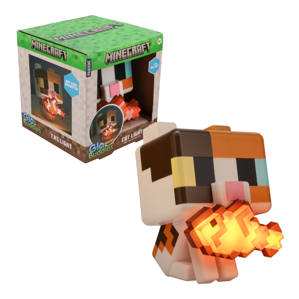 MINECRAFT Lampe Cat Globuddies rechargeable - sous licence officielle - Silicone souple