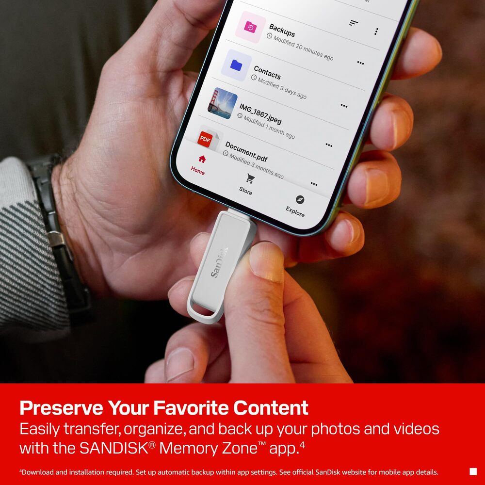 SanDisk Clé USB-C pour smartphone blanc arctique - 64 Go