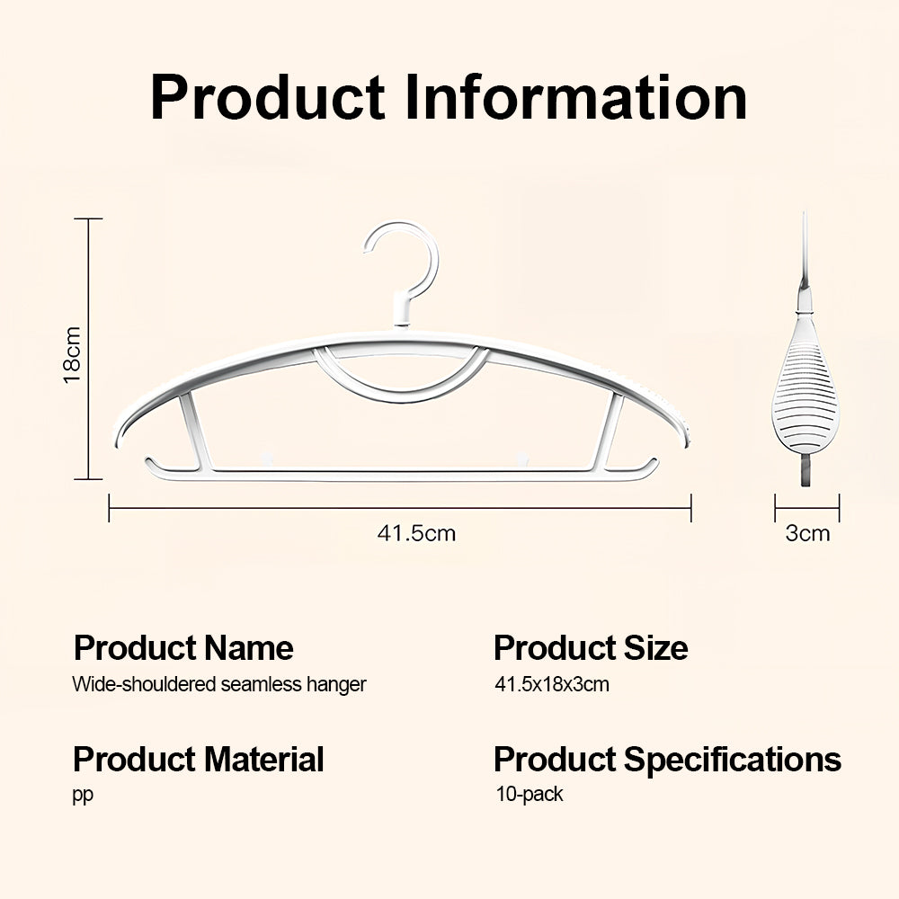 SNSP Cintres en plastique à épaules larges, anti-marque, épaissis et antidérapants - 10 pièces, 2 couleurs