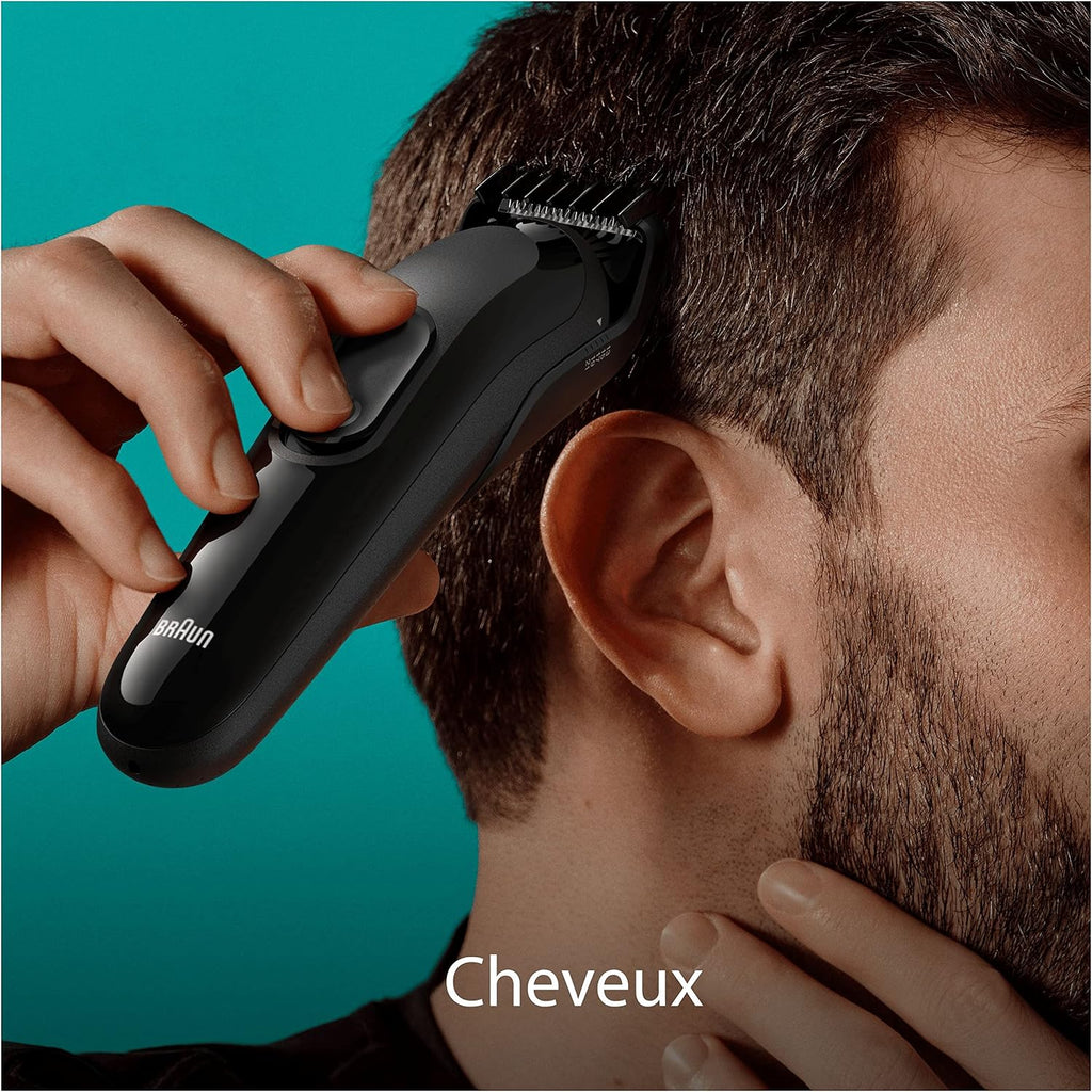 Braun Series 3 MGK3420 - Kit de Tonte Multifonction 6-en-1 pour Barbe et Cheveux - Rechargeable - Noir