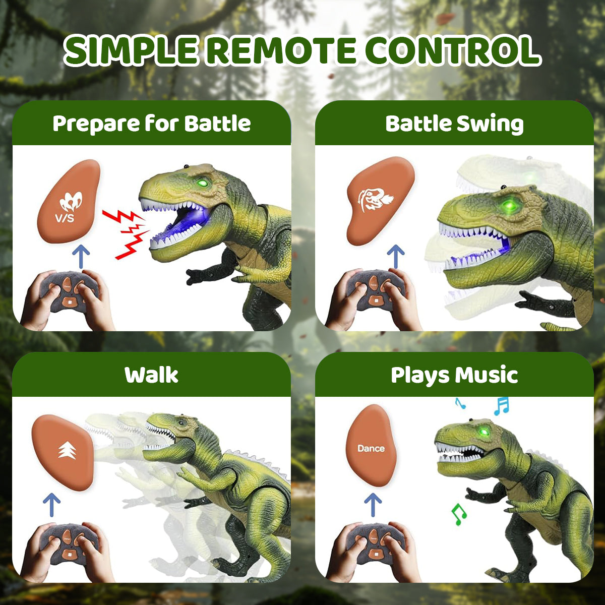 Jouet robot dinosaure, adapté aux garçons de 3 ans et plus, T-Rex géant avec lumières et rugissements réalistes, jouet électronique pour enfants marchant et dansant à télécommande