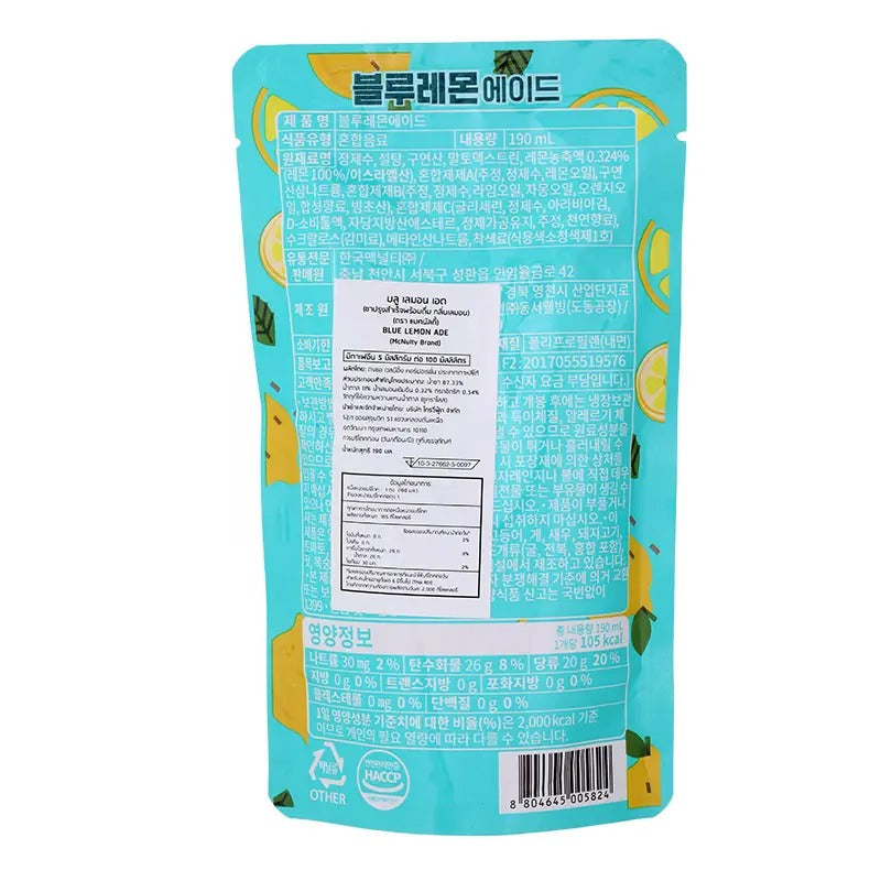 McNulty Limonade bleue 190 ml