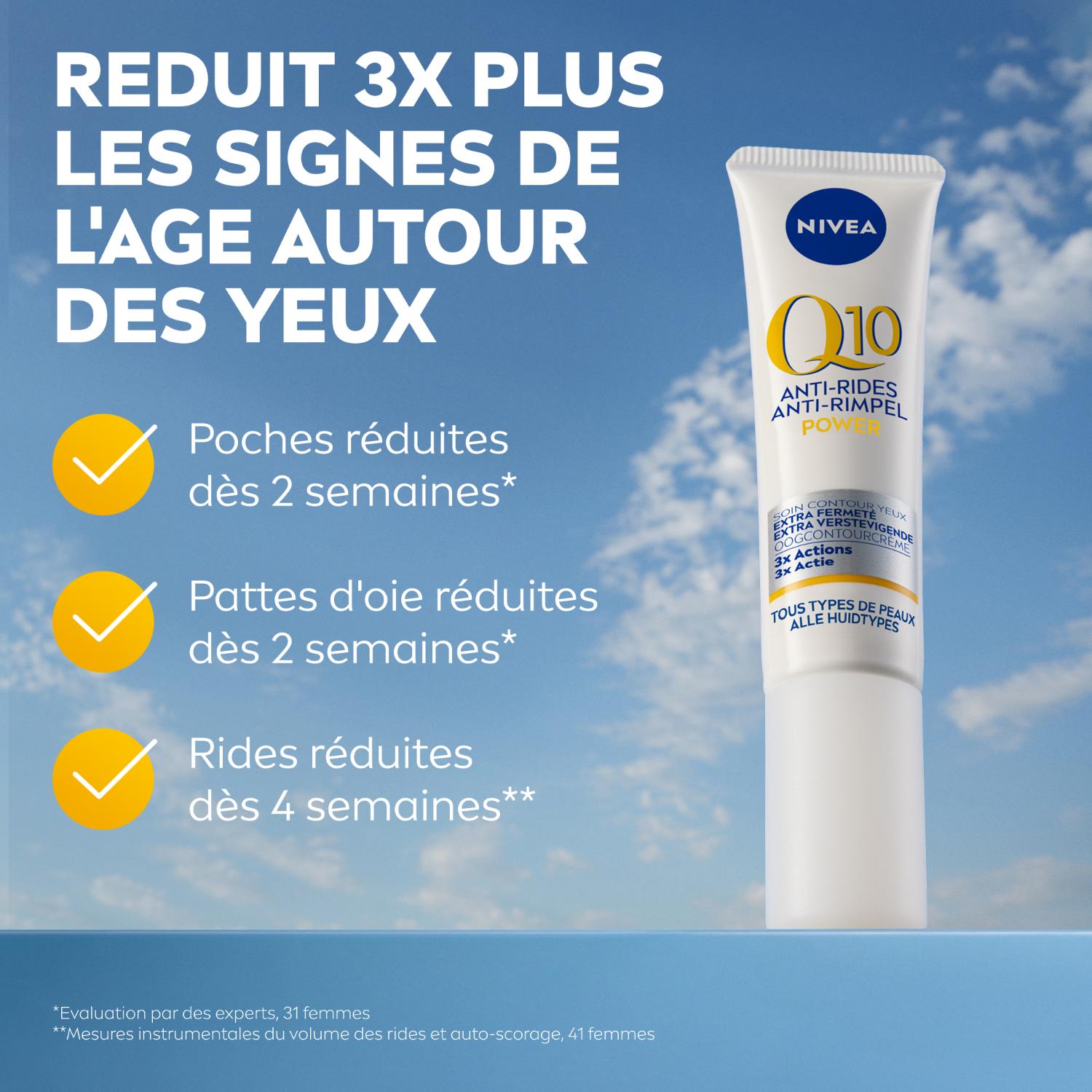 NIVEA Q10 Crème Anti‑Rides Power Soin Contour des Yeux 15 ml