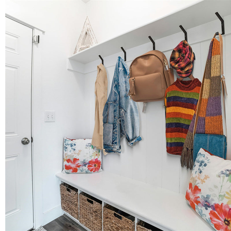JORDAN&JUDY Lot de 5 crochets de porte en acier inoxydable pour vêtements, chapeaux et clés