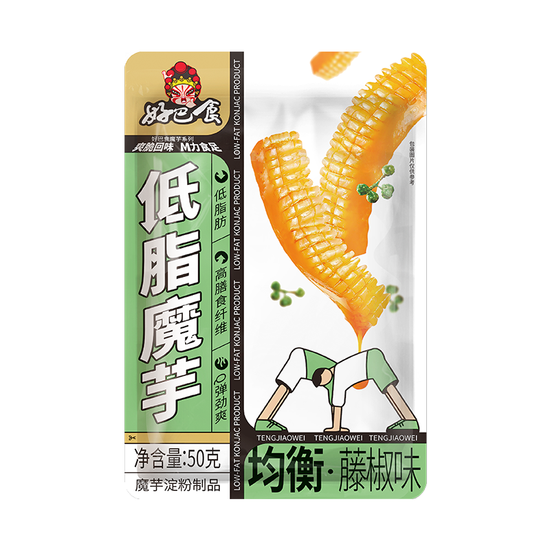 HAO BA SHI Snack de konjac saveur poivre du Sichuan - 50g
