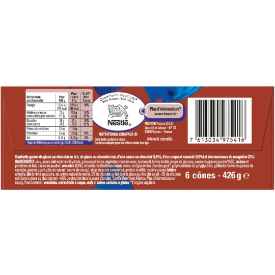 EXTRÊME Cônes glacés Chocolat x6 426g
