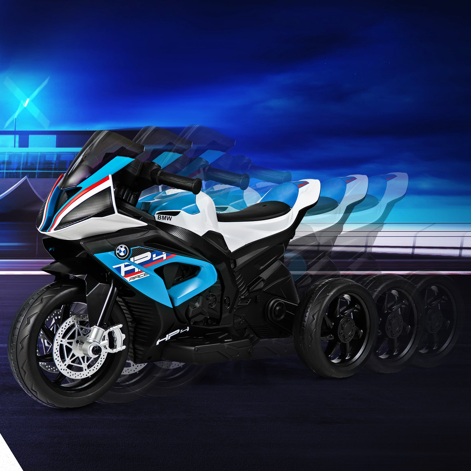 Costway Moto électrique pour enfants à 3 roues avec musique, 82,5 × 42 × 54 cm, Bleu