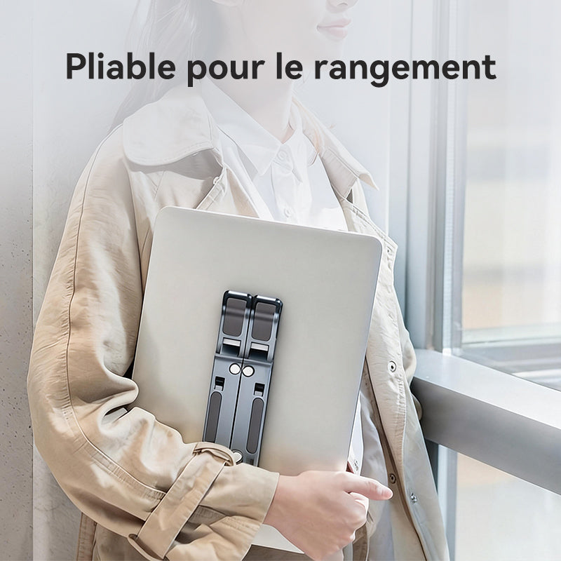 JORDAN&JUDY Support pour ordinateur portable réglable en aluminium noir - 45,7 cm