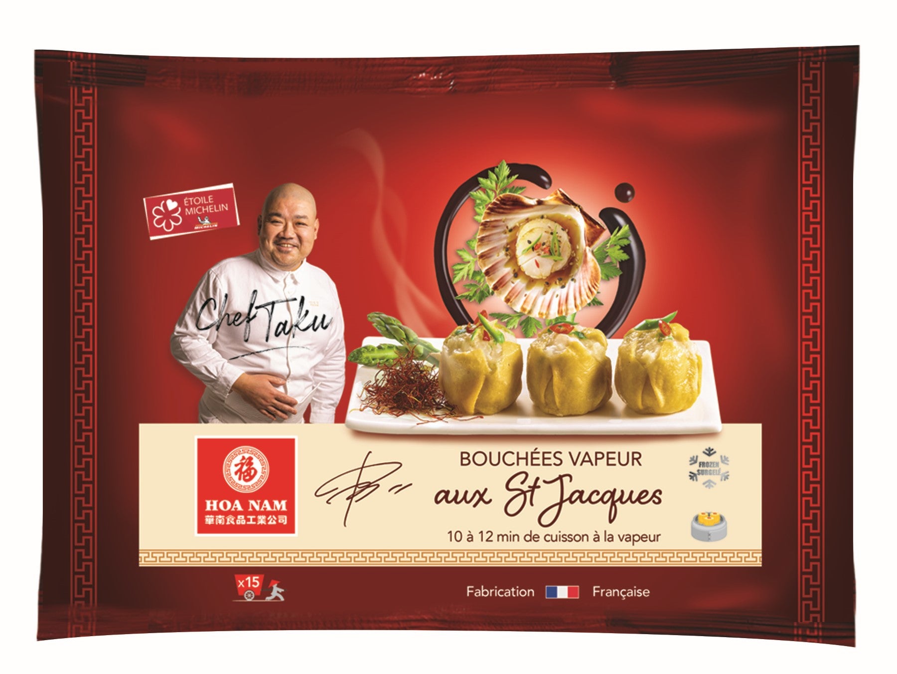 HOA NAM Bouchées vapeur aux Saint-Jacques d'environ 15 pièces 300g