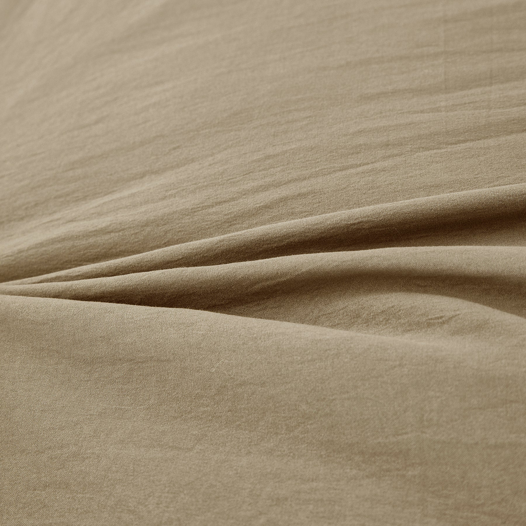 Ensemble housse de couette et taies d'oreiller en coton imitation lavé, kaki, 135 x 200 cm + 80 x 80 cm x 1