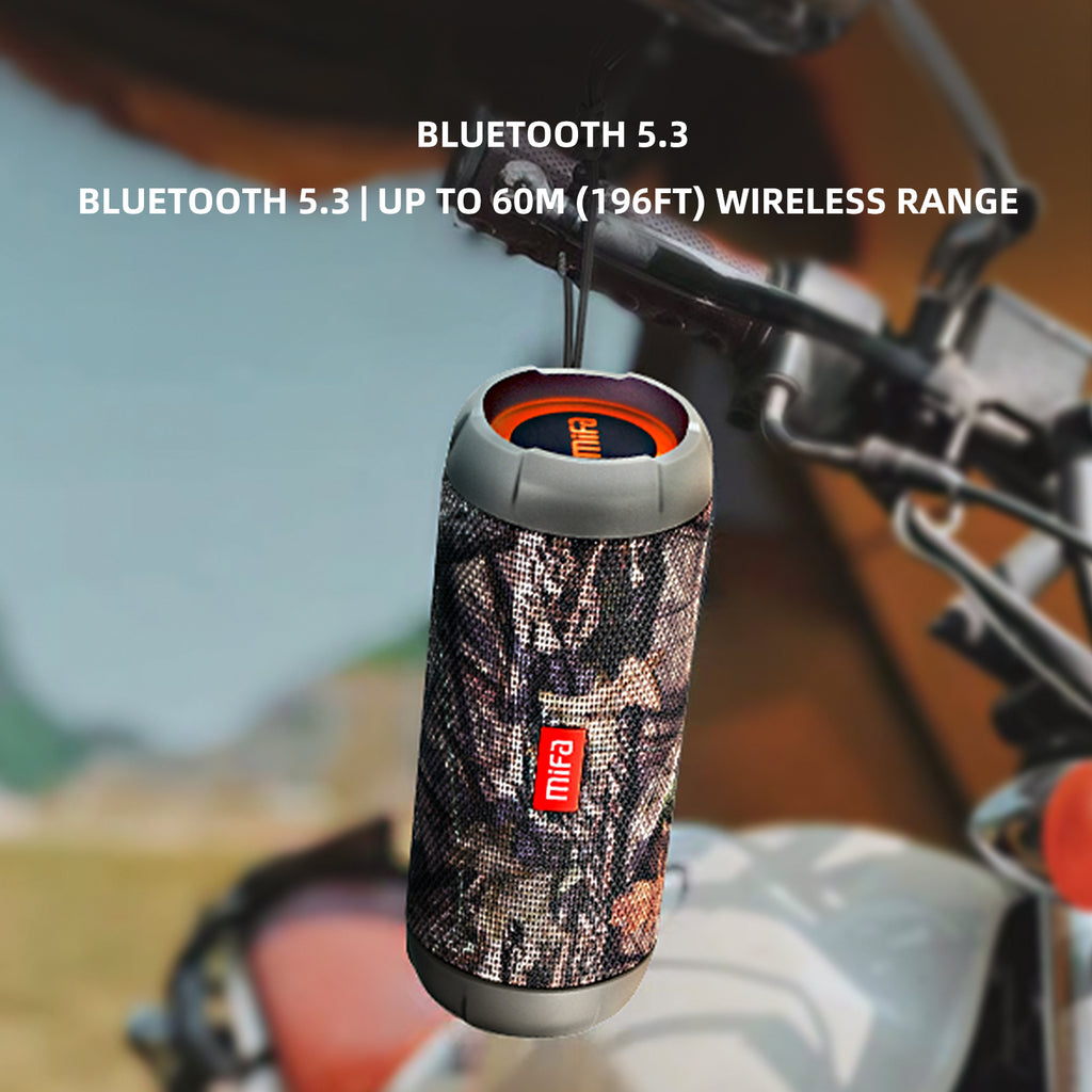 MIFA WildRod Enceinte Bluetooth portable sans fil, IP67 étanche et anti-poussière, Bluetooth 5.3 - Camouflage