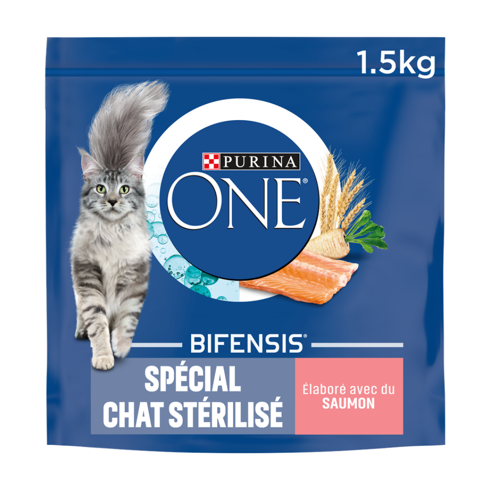 Purina ONE BIFENSIS Alimentation sèche complète pour chat adulte, recette au poulet, sachet de 1,5 kg