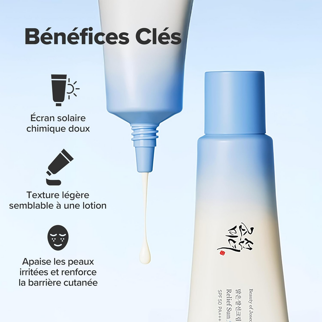 Beauty Of Joseon Sun Relief Aqua-Fresh Crème solaire au riz et vitamine B5, SPF 50+ - 50 ml
