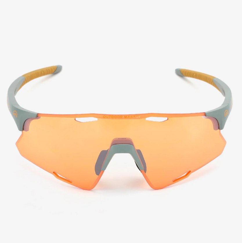OutdoorMaster LARK SV Lunettes de cyclisme polarisées Ambre Argent