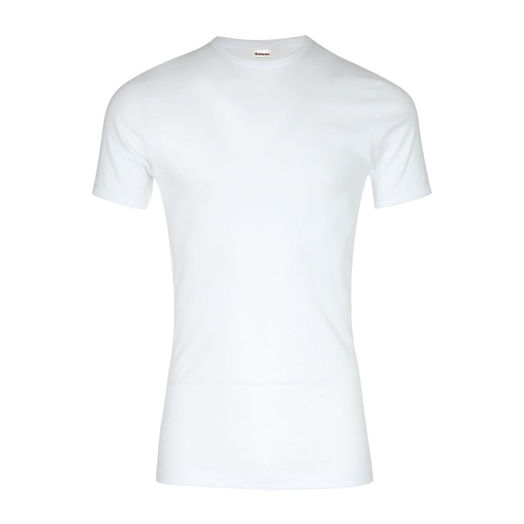 EMINENCE T-shirt à col rond coton pur premium, blanc, S