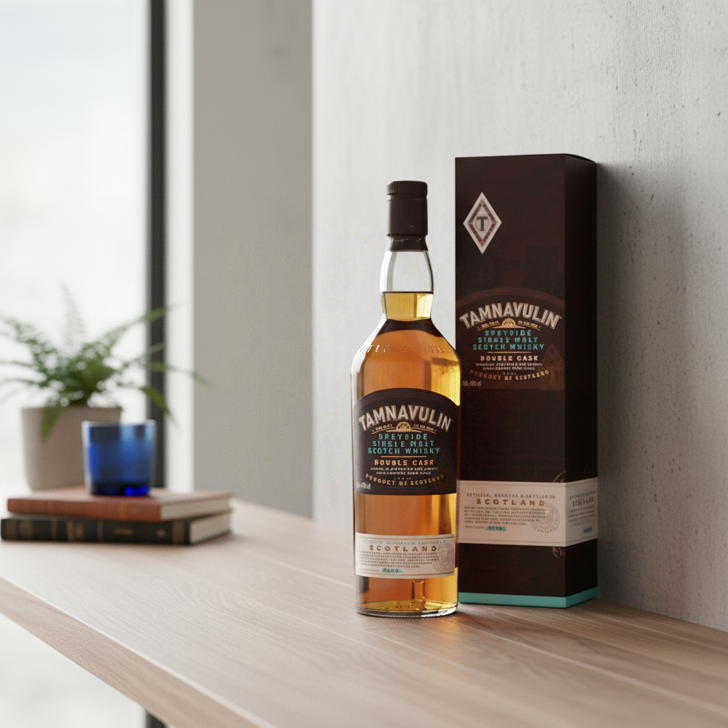 TAMNAVULIN - Double Cask - Whisky Single Malt - Notes d'Amandes & de Miel - A déguster sec - 40 % Alcool - Origine : Écosse/Speyside - 70 cl