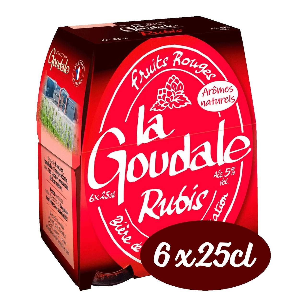 LA GOUDALE Rubis Bière aromatisée aux fruits rouges 5% - Pack de 6 x 25 cl