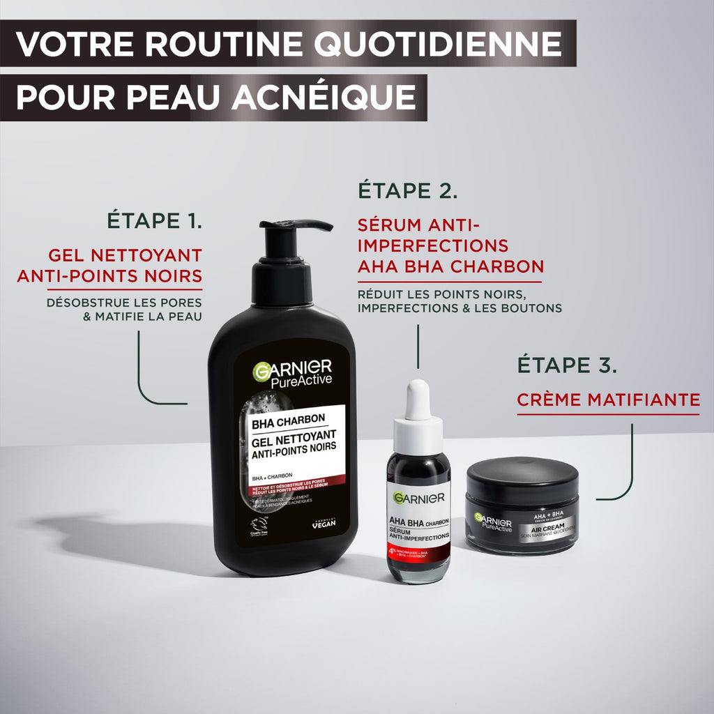 Garnier SkinActive PureActive Charbon Gel Nettoyant Anti-Imperfections 250 ml
