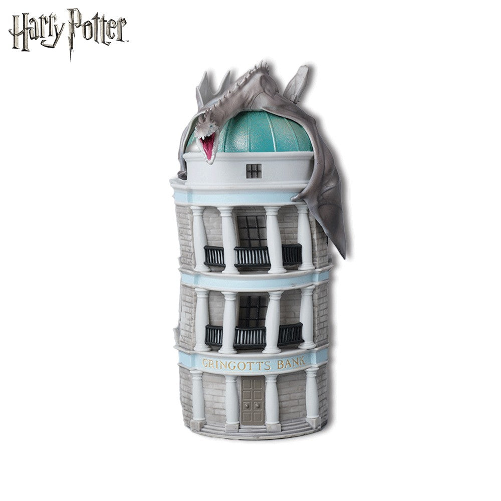 Warner Bros. 1 pièce Tirelire Dragon de la banque Gringotts Harry Potter Sous licence officielle Figurine en PVC 3D Étanche Incassable Boîte à monnaie Banque à pièces Décoration