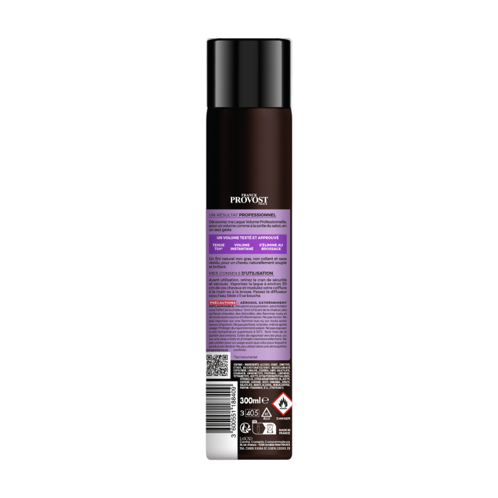 FRANCK PROVOST Laque Professionnelle Volume Tenue 72h 300ml