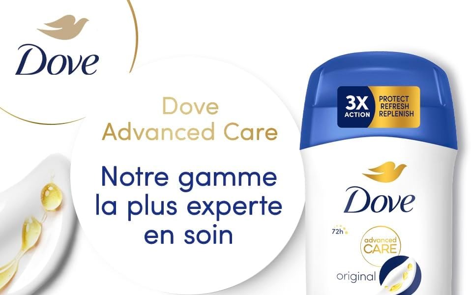 DOVE Stick Déodorant Anti-transpirant Soin Avancé Original - 50 ml