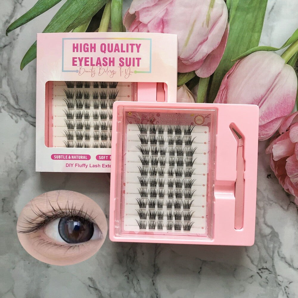 MeoMagic - Kit de faux-cils précollés avec pinces à épiler, 10 lignes - F52