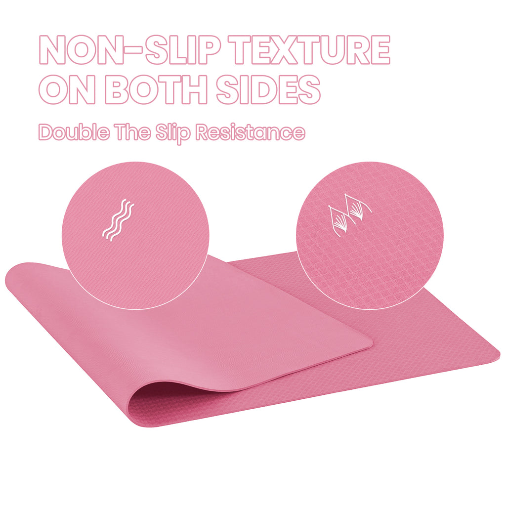 Miss Lulu Good Nite Tapis de yoga antidérapant XL en TPE 190 x 100 x 0,6 cm - Rose