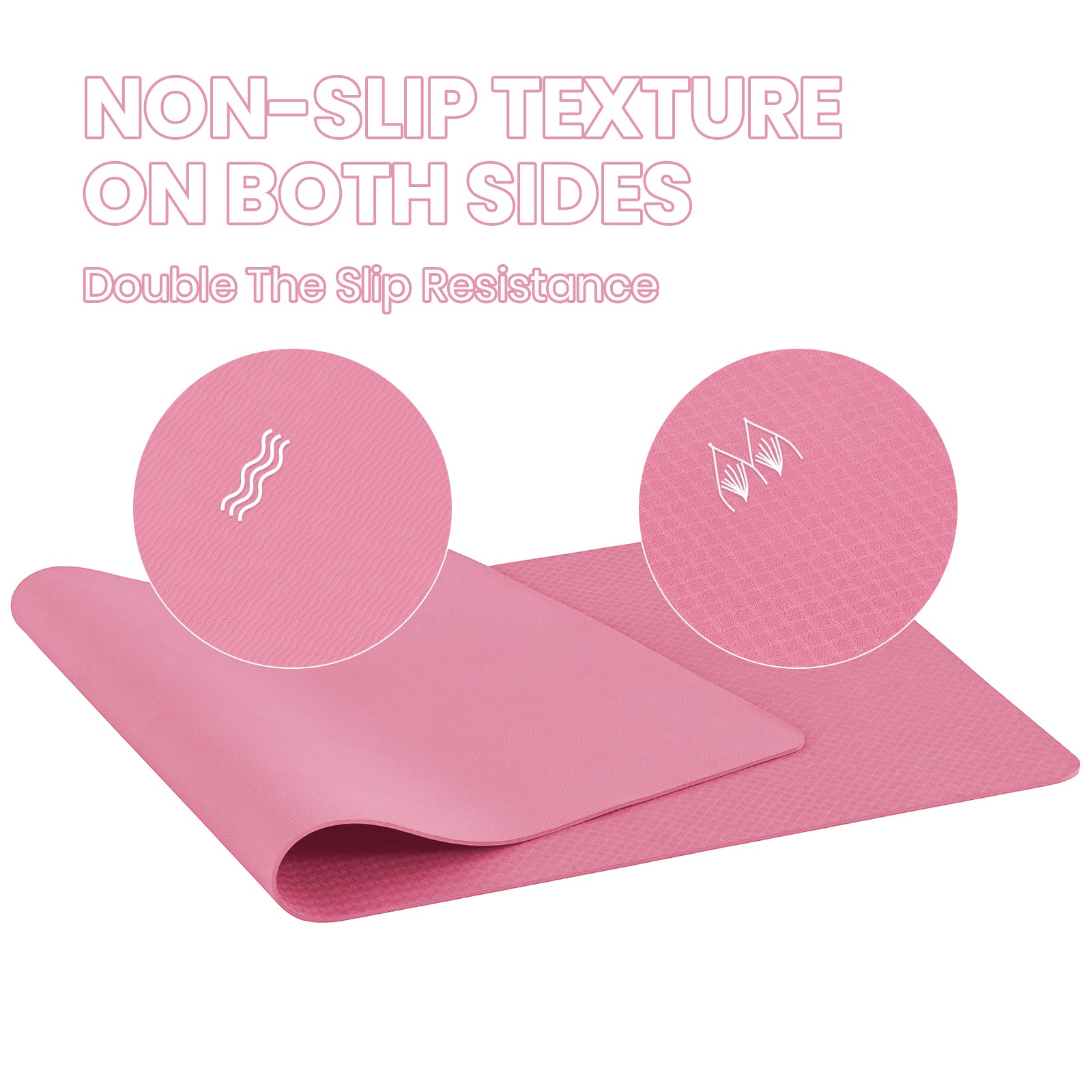 Miss Lulu Good Nite Tapis de yoga antidérapant XL en TPE 190 x 100 x 0,6 cm - Rose