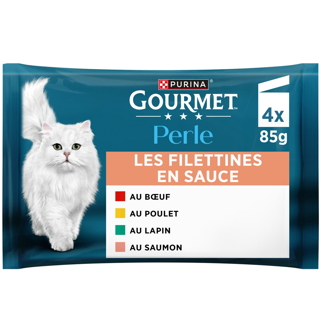 Gourmet Sauce Mini Filets Aliment pour chat Pack assorti - 4 x 85 g