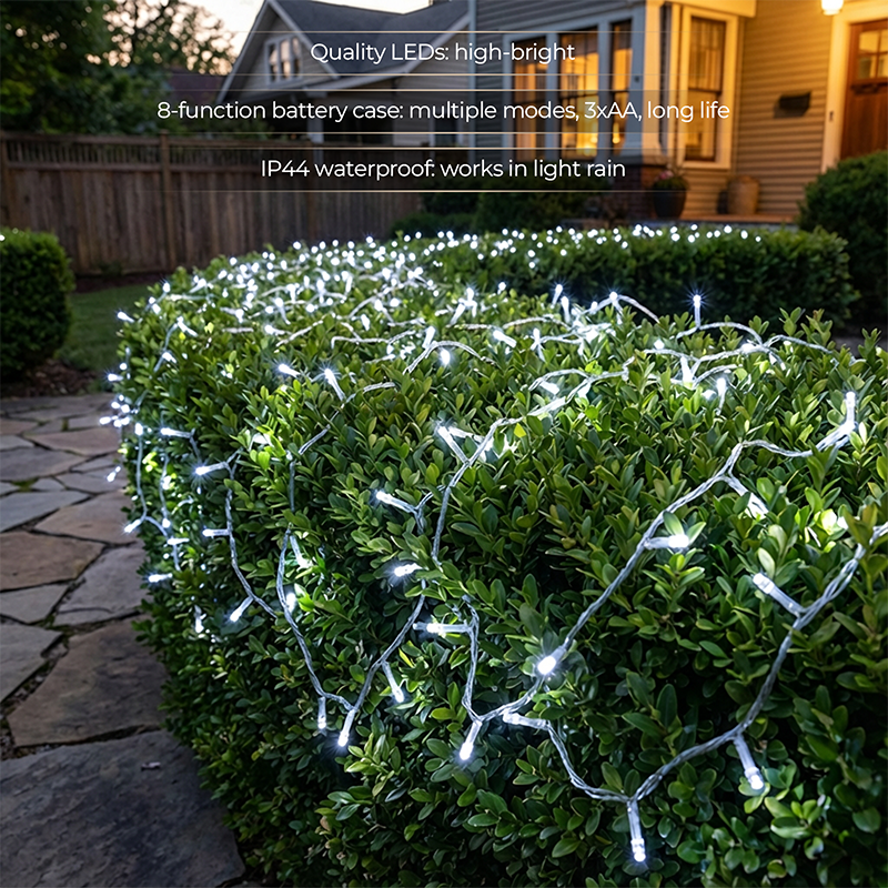 M.TK Guirlande lumineuse décorative 140 LED couleur blanc chaud - 11,2 m