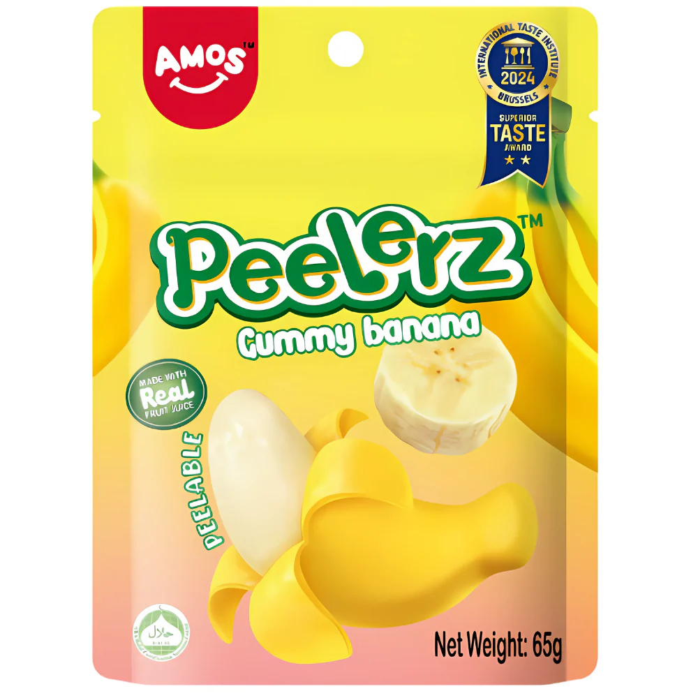 Amos Peelerz Bonbons gélifiés à la banane - 65 g