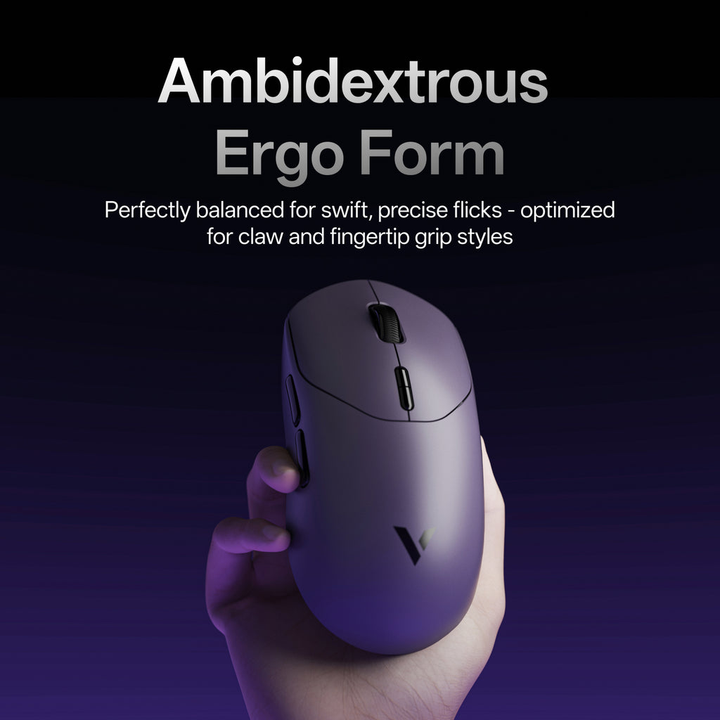 Rapoo VT2 Souris gaming sans fil, Taux d’interrogation sans fil 8K réel, 53 g Ultra légère, Batterie jusqu’à 750 h, MCU Nordic nRF54L15, Commutateur mécanique 100 millions