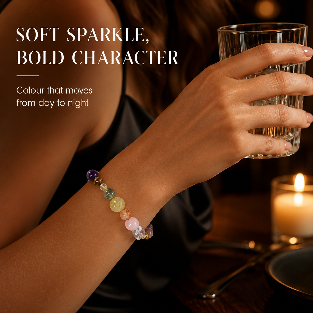 VoxorAI L8 Bracelet en cristal, Bracelet en améthyste naturelle, Bracelet en cristal original fait main à faire soi-même, tendance et haut de gamme
