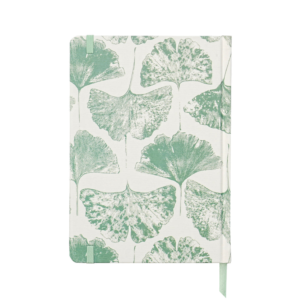 Jubiluu A5 Carnet ligné élégant à couverture rigide en tissu - 96 feuilles (papier offset 100 g), marque-page et élastique - Journal ligné crème classique pour écriture, école