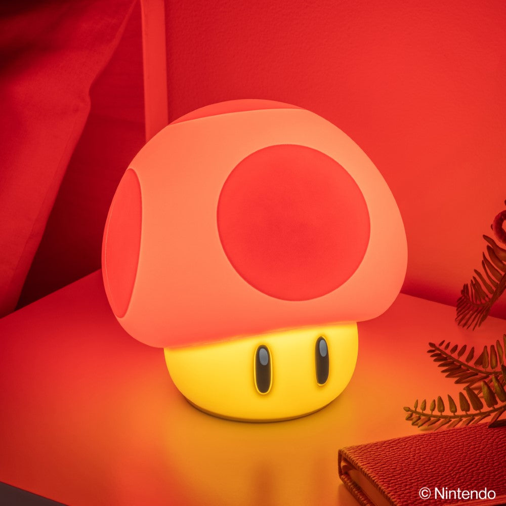 Super Mario Veilleuse Champignon rechargeable - Sous licence officielle - Silicone souple - Portable