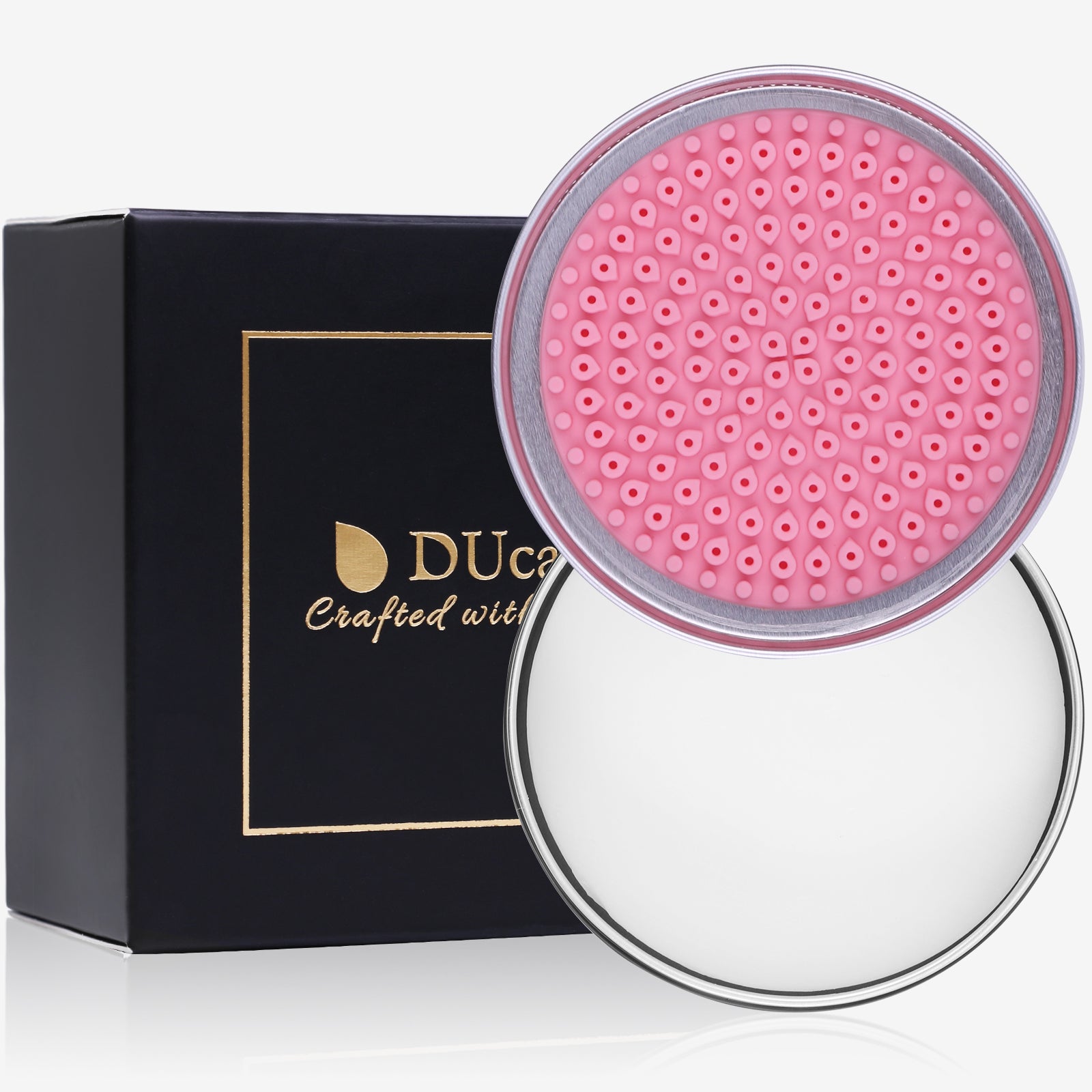 DUcare Kit de nettoyage pour pinceaux de maquillage : Savon nettoyant solide et tampon en silicone - Nettoyage facile des éponges et pinceaux