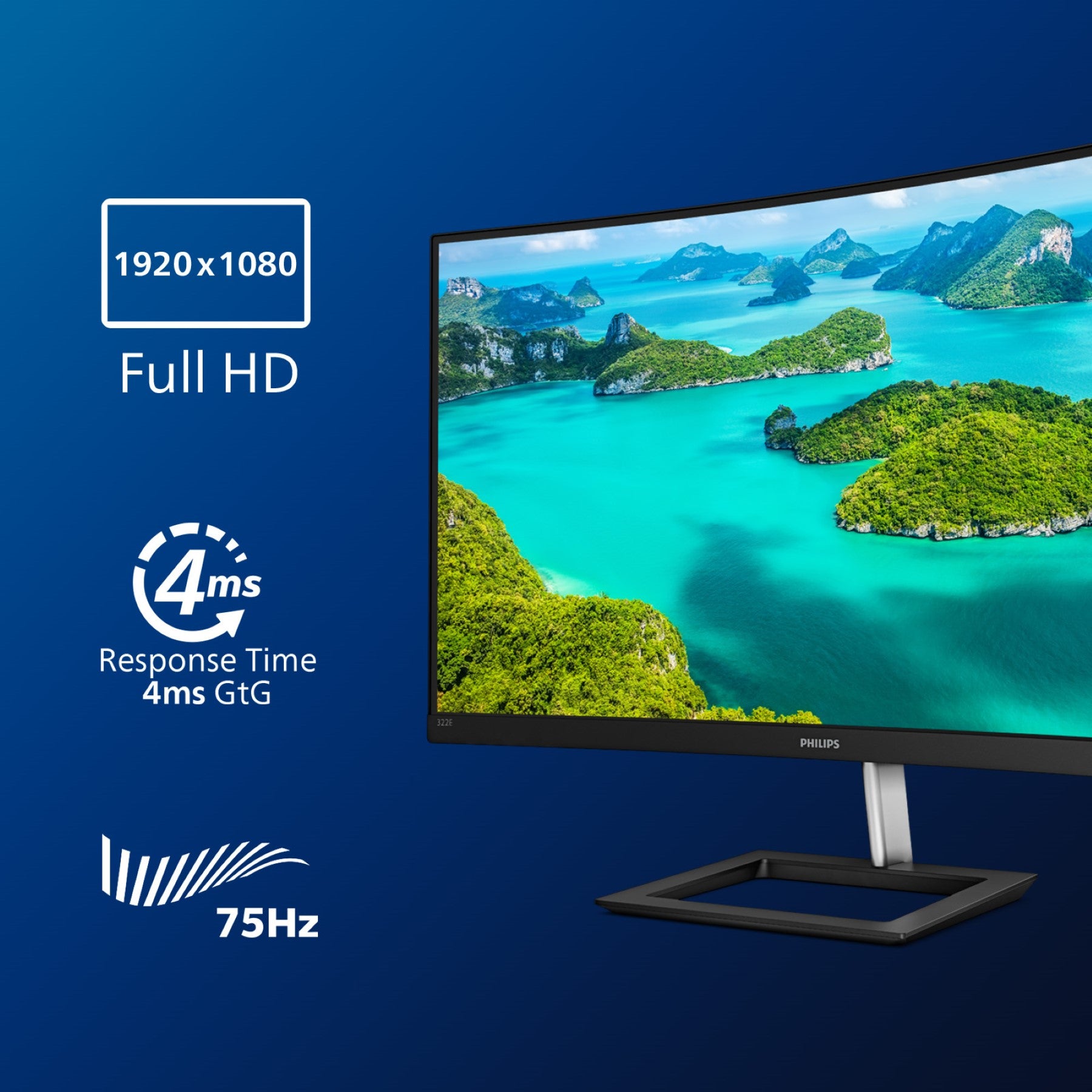 Philips 322E1C Moniteur incurvé Full HD 32 po, dalle VA, 75 Hz