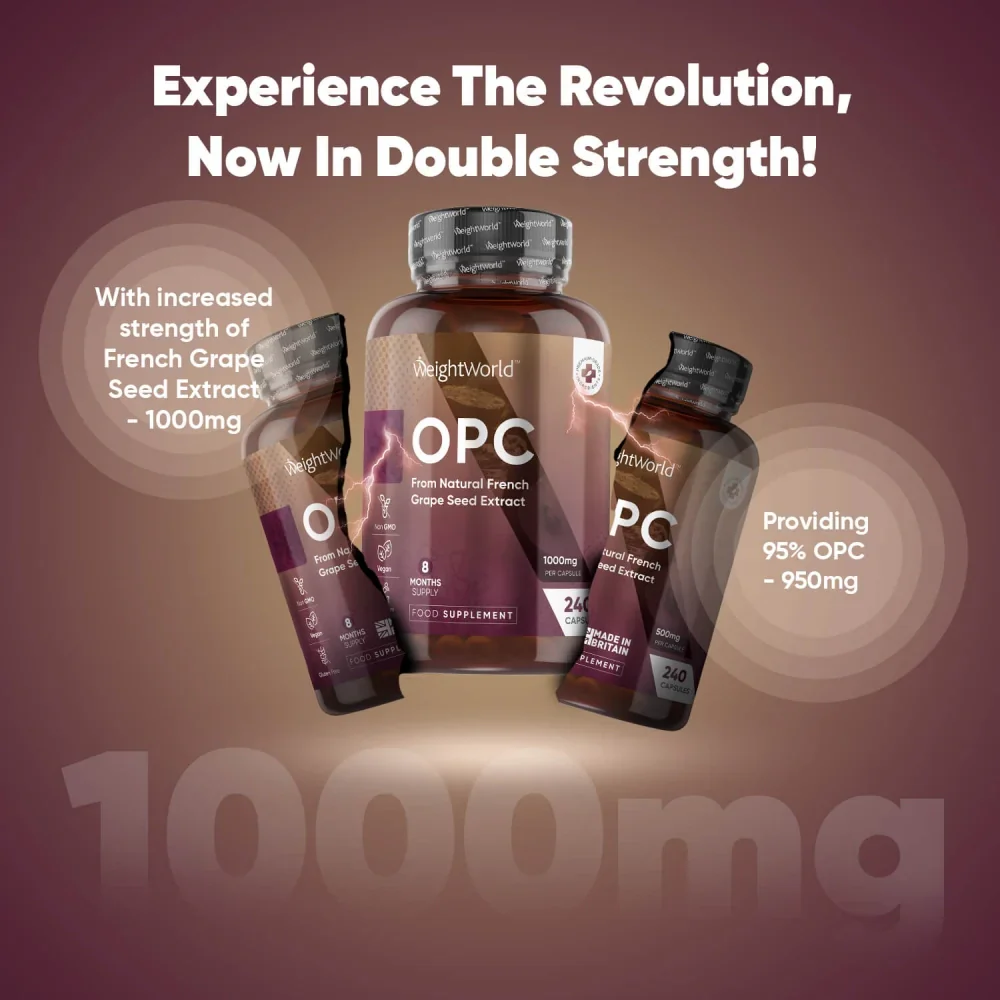 WeightWorld OPC (Extrait de pépins de raisin français) 1000 mg 240 gélules
