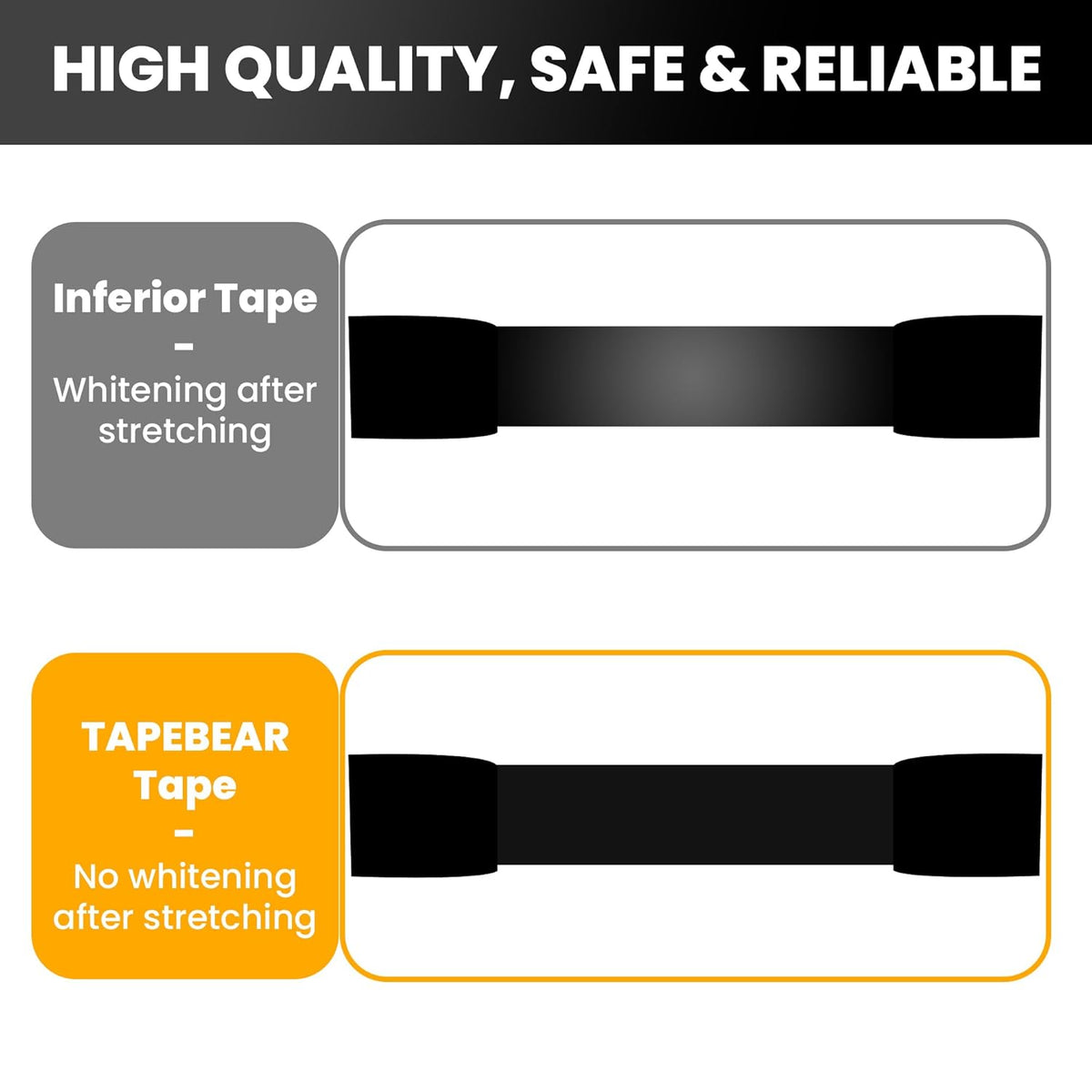 TAPEBEAR Lot de 10 rouleaux de ruban isolant noir, ruban électrique en lot multiple, ruban isolant 3/4 in x 66 ft, qualité professionnelle pour isolation, réparation et protection des fils électriques