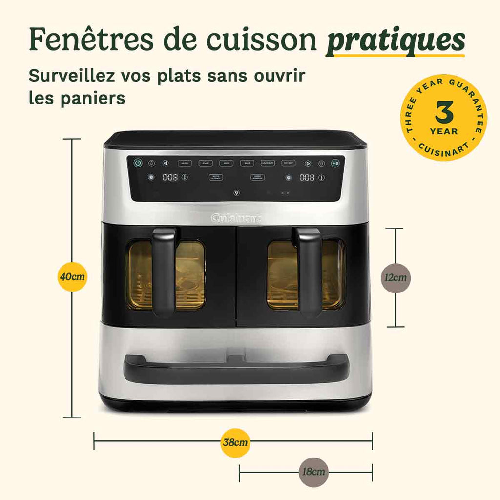 Cuisinart Friteuse à air et four triple zone 13,6 L acier inoxydable – AFT13XSSE
