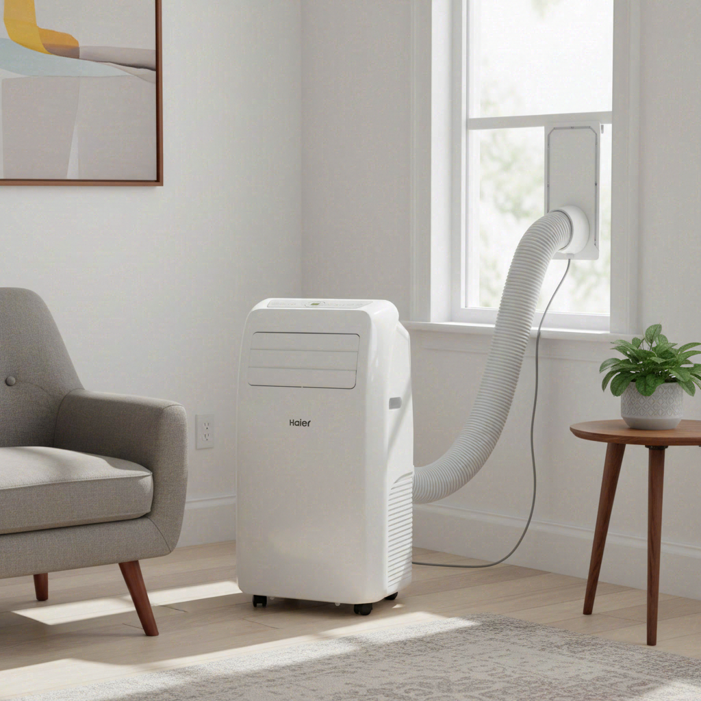 Haier AM09AA1TAA Climatiseur Portable 9000 BTU/h Blanc Classe A