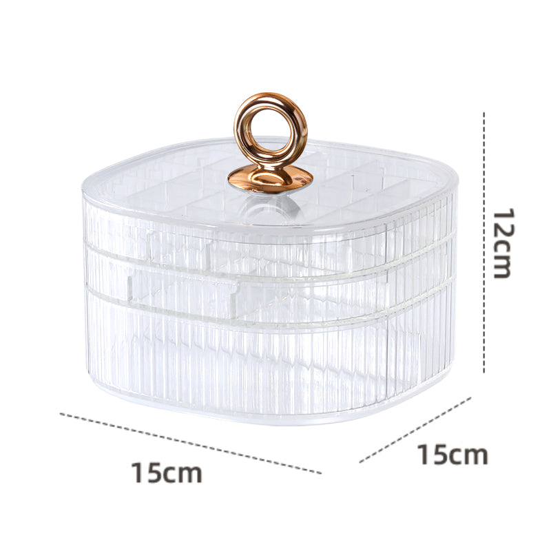 JORDAN&JUDY Boîte de rangement à bijoux grande capacité multicouche à compartiments, Étui à bijoux pour boucles d’oreilles, colliers, bagues et montres - Transparent