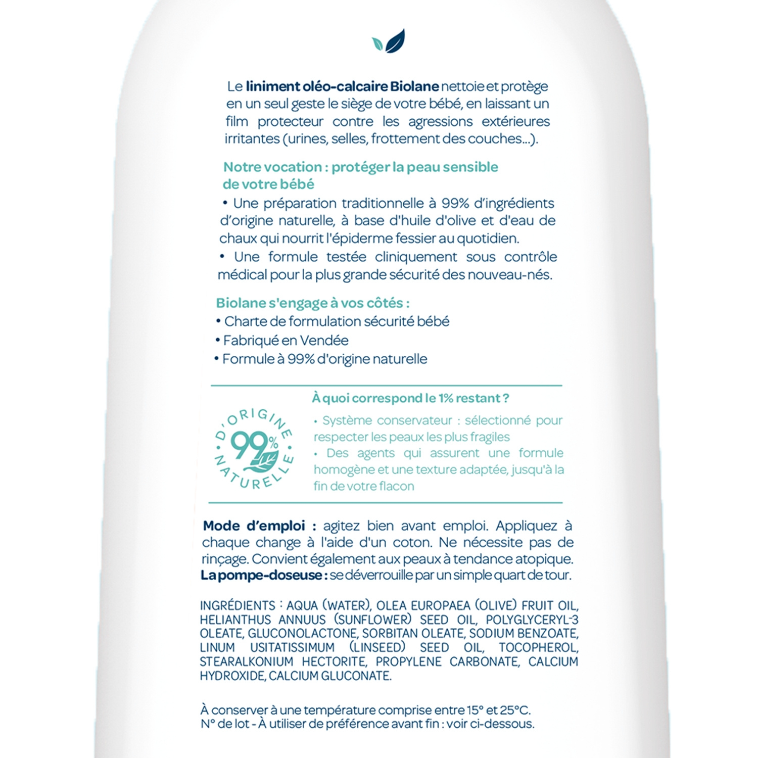Biolane Liniment Bébé à l‘Huile d’Olive Oléo-calcaire - 300 ml