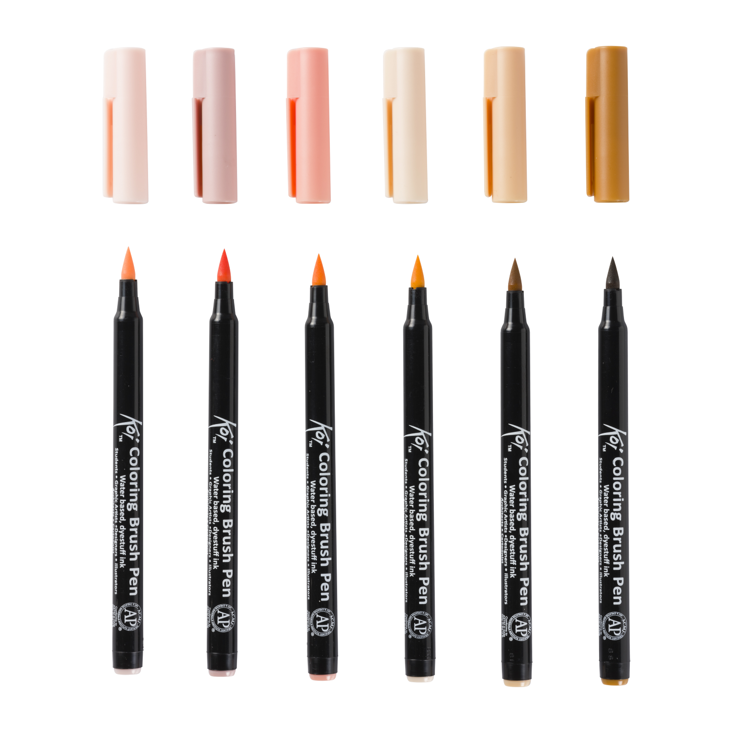 Sakura Collection Manga unique de 6 stylos brush Koi Colouring
