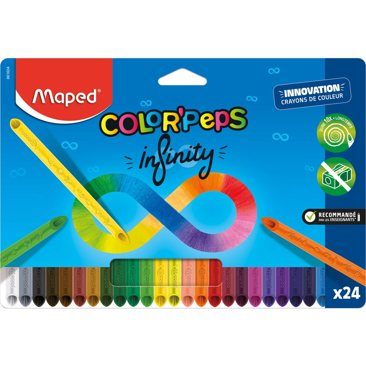 Maped Color'Peps Infinity Crayons de Couleur Triangulaires 24 Couleurs