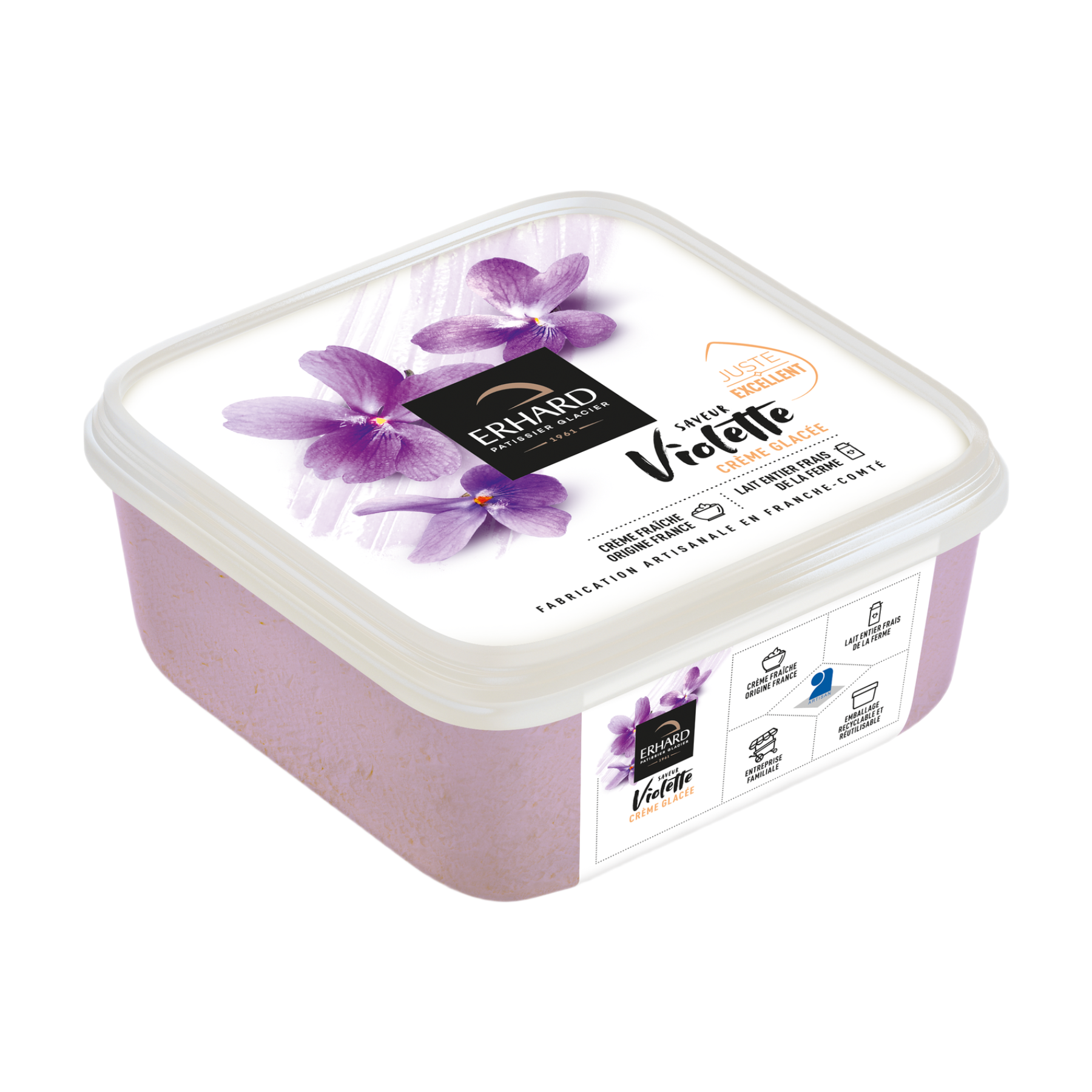 ERHARD Crème glacée Saveur Violette 450g